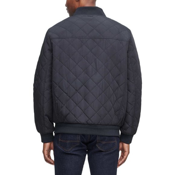 Calvin Klein Men's Quilted Bomber Jacket - BLACK‎ - Picture 2 of 5